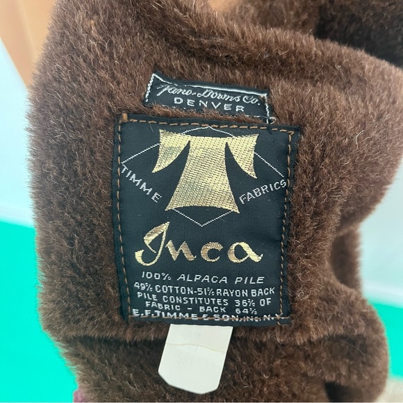 Vintage Caramel Tan Double Breasted Fur Collar Pea Coat Alpaca Fur Lined 2X - Picture 2 of 16